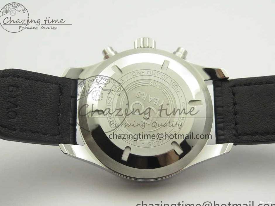 MIROTIME 0213 Pilot Chrono 377725 SS ZF 1:1 Best Edition White Dial on Black Leather Strap A Soft 7183